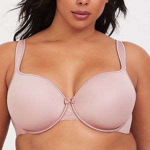 DUSTY PINK MICROFIBER & LACE FULL COVERAGE BRA